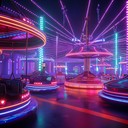 neon synthesizers guiding you through an electronic carnival ride