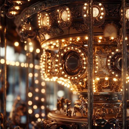 An instrumental piece blending toy pianos, music boxes, and clockwork mechanisms to create a whimsical, enchanting atmosphere reminiscent of an old time carnival.