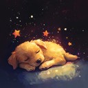 soft melodies depicting a playful puppy's dream world adventure