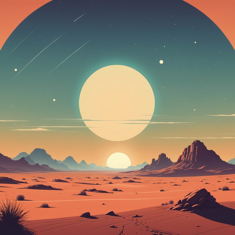 An ethereal track that captures the essence of a martian dawn, utilizing innovative sound designs and textures to evoke the cool, serene, and mysterious morning atmosphere of another planet. The progression includes a mix of synthetic sounds and ethereal elements enhancing the listener’s experience of an otherworldly sunrise.