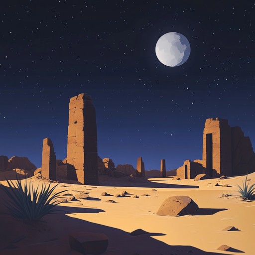 Feel the eerie atmosphere of an ancient desert night, where chilling winds speak secrets long forgotten. Ethnic chants intertwine with ominous drone sounds, creating a spine tingling aura. The layers of throbbing percussion and ethereal flutes will transport you to a mystical desert somewhere lost in time