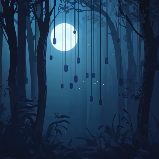 Picture a serene forest under the glow of a full moon. The soft piano melodies weave through the trees, accompanied by light, ethereal chimes that seem to echo the whispers of ancient spirits. The song carries a gentle, flowing dynamic, immersing the listener in the serene beauty and enchanting nostalgia of a mystical night