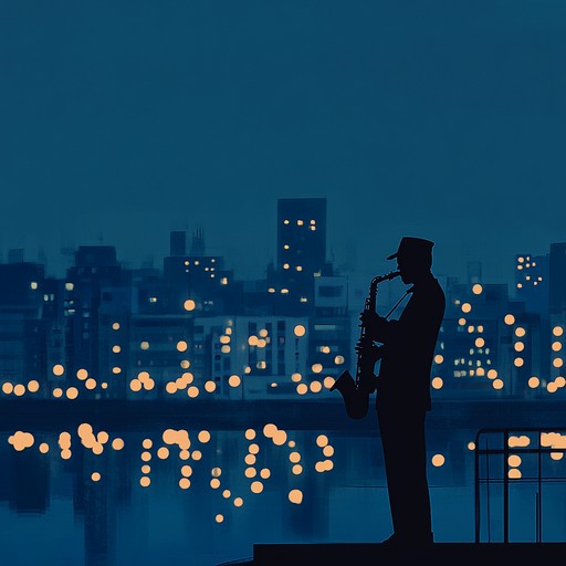 A mellow and soothing instrumental track featuring soft saxophone melodies over gentle piano chords, capturing the essence of a relaxing evening walk in the city.