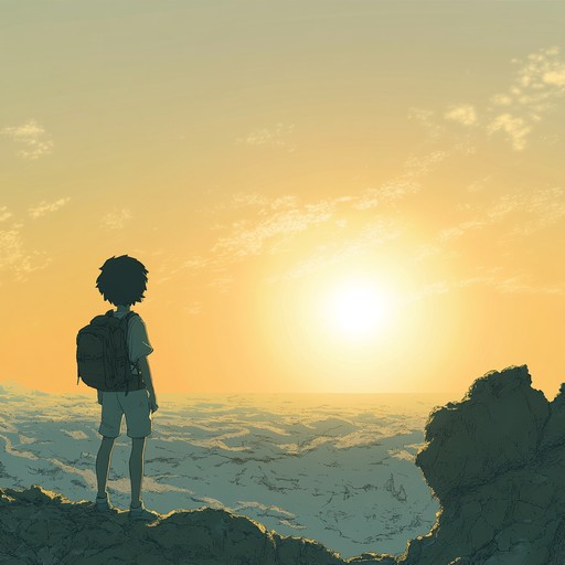 A stirring anime instrumental combining piano and strings to evoke the emotions of setting out towards an unknown future filled with possibilities.