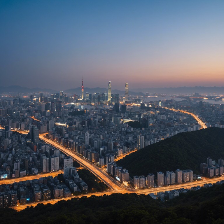 Imagine the dazzling neon lights of seoul setting the stage as the city comes alive at night. This track uses the unique sounds of the gayageum, blending them seamlessly with electronic rhythms to offer listeners a vibrant night time adventure, perfect for any urban night owl