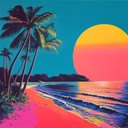 vibrant beats with a tropical neon flair vibe