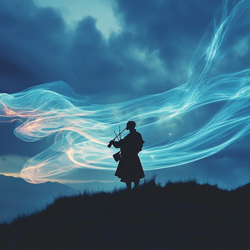 An instrumental track combining the soulful sound of bagpipes with upbeat electronic rhythms, inspiring feelings of hope and forward movement.