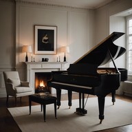 romantic piano melodies under soft lights