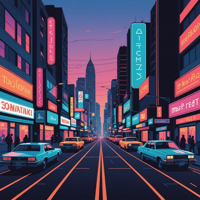 A track that embodies the essence of a radiant sunset in a neon lit city, blending retro synth melodies with a modern twist. This piece conveys the feeling of driving through a bustling city at dusk, as neon signs flicker into life and the world transitions from day to night.