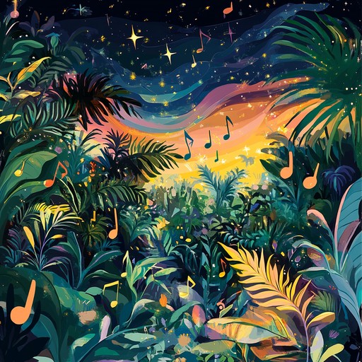 Journey through a sonic landscape where tropical percussion meets swirling psychedelic synths, creating an otherworldly musical experience that evokes the essence of a mystical island getaway