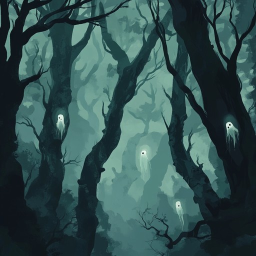 A haunting instrumental piece that combines eerie folk melodies with atmospheric rock elements, evoking the feeling of wandering alone in a dark, haunted forest where whispers and shadows lurk behind every tree.