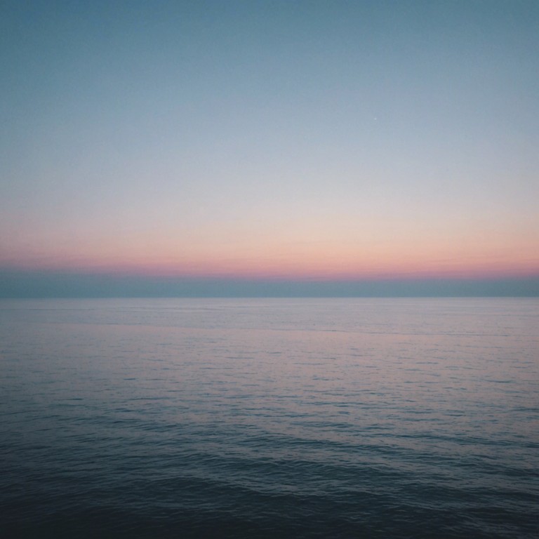 Imagine a musical piece that acts as an auditory interpretation of standing by a serene, vast ocean in the gentle morning light. The synth lines rise and fall like gentle waves, creating a soundscape perfect for reflective moments or gentle meditation.