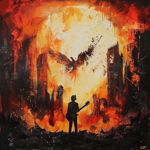 A heroic blend of metal guitar riffs and hip hop beats, phoenix rises from ashes inspires and energizes, celebrating triumph over adversity with electrifying intensity