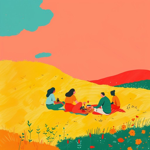 This composition captures the essence of a joyful summer day with its bright and uplifting melodies. The guitars paint a picture of sunlit fields and happy gatherings, while the drums keep everything lively and upbeat. Perfect for evoking memories of carefree summer days and positive vibes.