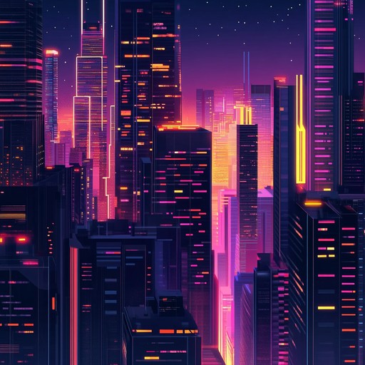 A high energy instrumental track featuring vibrant synthesizers, infectious melodies, and driving rhythms that capture the essence of new wave music, evoking the excitement of neon lit city streets.