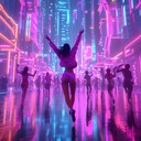 an energetic synthwave melody bringing joy and bright beats