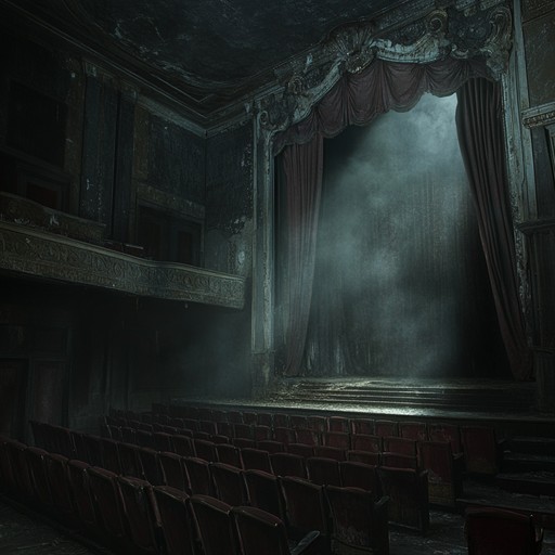 An instrumental violin composition that delves into the eerie silence of an empty theater, conveying the lingering spirits and memories of performances past. The music evokes the mysterious whispers and ghostly echoes that drift through the deserted corridors and shadowed stage.