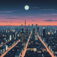 upbeat cityscape meets japanese pop energy