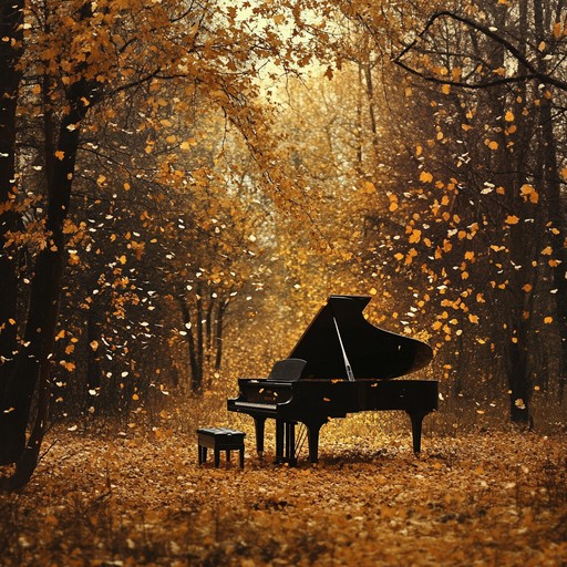 An instrumental neoclassical composition featuring calming piano harmonies over soothing strings, evoking a peaceful autumnal atmosphere perfect for relaxation and reflection.
