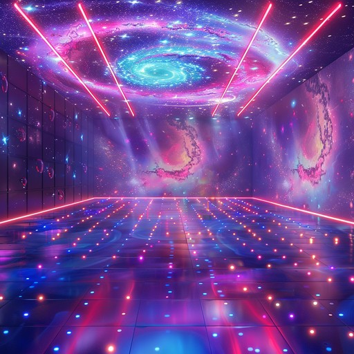 Enter an otherworldly nightclub where the rhythms of the future blend seamlessly with the timeless allure of disco. This sweeping epic takes listeners on a journey through cosmic landscapes, punctuated by pulsating beats, lush string orchestrations, and soaring synth melodies. The music builds to a climactic celebration, evoking images of celestial dance floors bathed in vibrant lights.