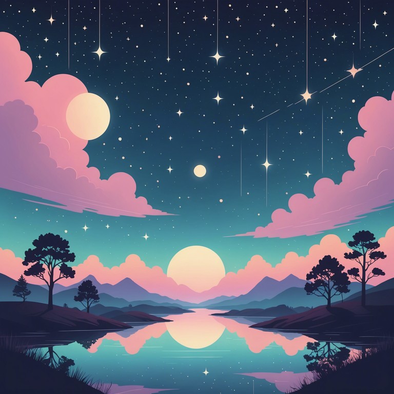 Dive deeper into a softer world where digital landscapes meet echoes of pastel lights, creating an enveloping aura of calmness and serenity, enhanced by the delicate touches of an electric piano in a new wave framework.