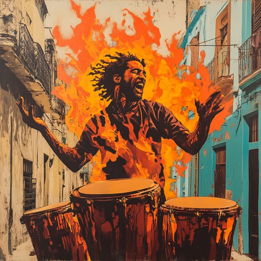 An instrumental track that channels raw anger through powerful afro cuban percussion, driving rhythms, and explosive energy, capturing the essence of a city in upheaval.