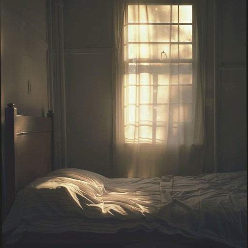 A gentle blend of soft acoustic guitar and ambient textures, crafting a heartwarming and serene atmosphere perfect for a tranquil night in the bedroom. The melodies are delicate, slowly evolving, and evoke a sense of intimate comfort and peaceful bliss, creating a perfect backdrop for reflection and soft whispers under the moonlight.