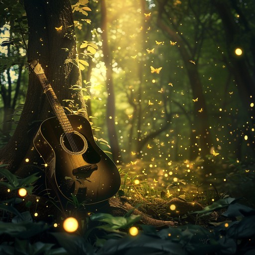 Experience a journey through an enchanted forest where each chord of the acoustic guitar elevates and empowers the traveler. Enveloped in a whimsical and mystical atmosphere, this instrumental track weaves together the essence of nature with an empowering spirit, creating a unique sonic journey that resonates deep within. Suitable for moments needing a touch of magic and strength.