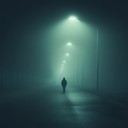 melancholic walk through foggy midnight, eerie solitude and ambiance