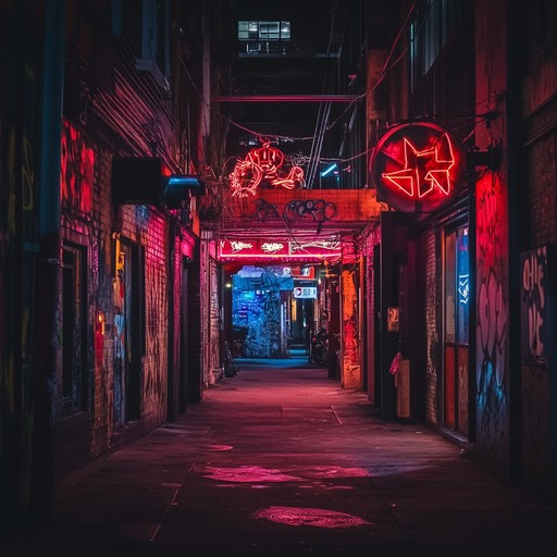 An instrumental track with distorted synths and heavy beats reflecting the raw energy of city nights