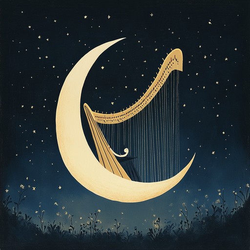 A soothing instrumental piece featuring the delicate tones of the harp, designed to lull listeners into a state of relaxation and peace, evoking images of twinkling stars and restful nights.