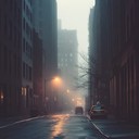 floating through misty city streets at dawn. trippy vibes