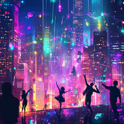 This vibrant instrumental track blends high energy synths, infectious rhythms, and sparkling melodies, encapsulating the joyful atmosphere of an anime dance party. It’s full of vibrant urban nightlife and dazzling light show imagery, ideal for high energy action or festive scenes. The spirited tempo and rich, layered instrumentation offer a memorable auditory experience.