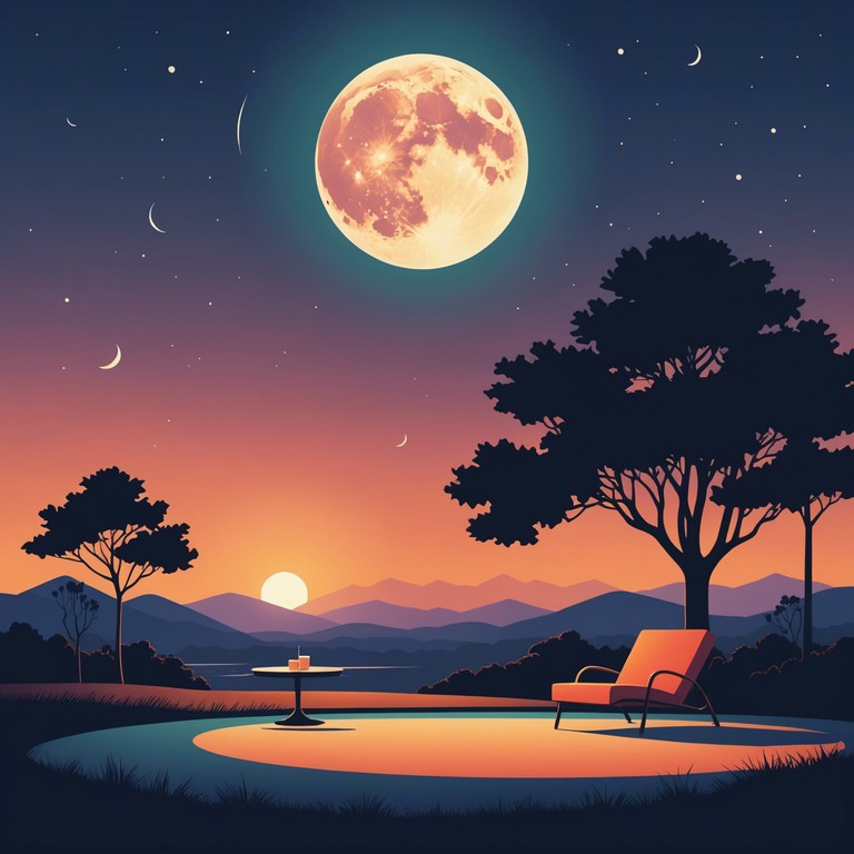 A serene musical journey evocative of a moonlit lounge, where the soft keys of an electric piano play heartwarming melodies that echo the joys found in nights under open skies.