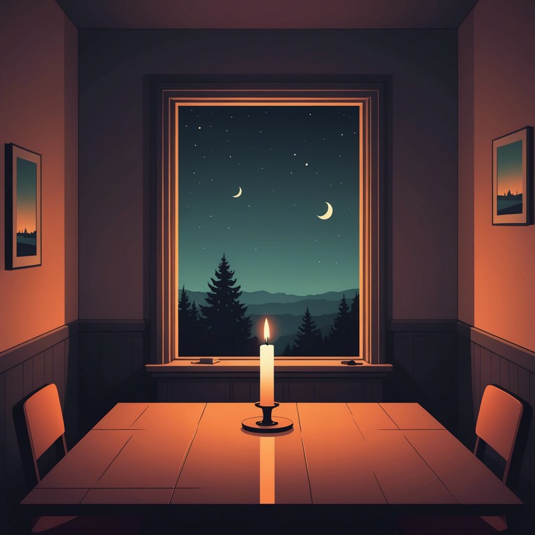 This track features a haunting, introspective electric guitar melody intertwined with subtle electronic elements to create a dark, ambient soundscape. The music conveys a sense of solitude and introspection, perfect for late night contemplation or background music for evocative film scenes.