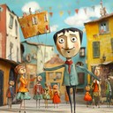 an energetic tune illustrating marionettes joyfully parading through town