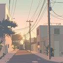 soulful lofi reflecting calm, thoughtful urban summertime strolling