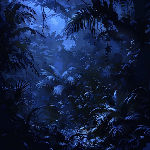 Traverse a dark, alien jungle where unpredictable drumbeats and disturbing ambient sounds create a tense, atmospheric journey.