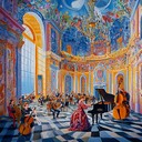 energetic baroque with virtuoso instrumentation and joyful melodies