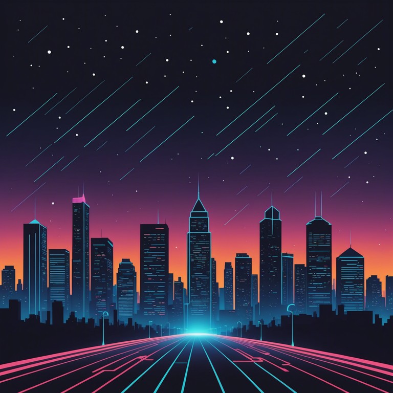 An instrumental track wherein waves of synthesizer melodies interplay with edgy rock undertones, constructing a soundscape that feels both retro and futuristic. Delicate glitches and industrial beats underpin a journey through neon lit cyberpunk cities in a parallel universe.