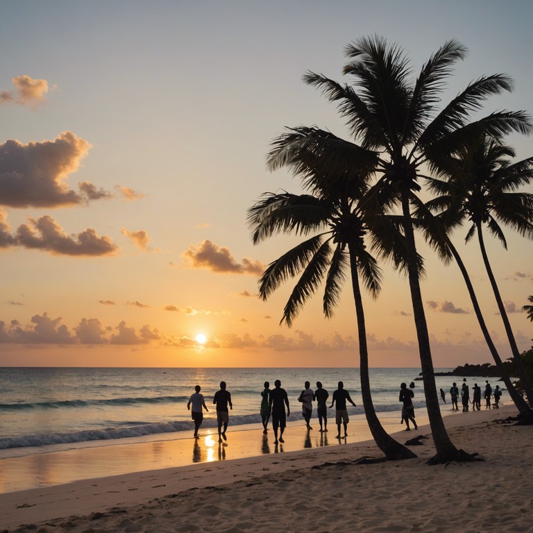 Imagine a serene sunset on a bustling caribbean beach, where the waves gently lap against the shore and the sky paints a canvas of fiery colors. This track encapsulates that moment with mellow reggae rhythms that blend traditional sounds with contemporary influences, creating a peaceful yet vibrant atmosphere.