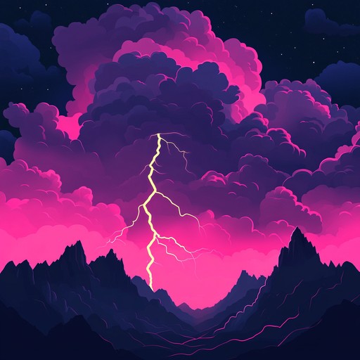 In a musical journey echoing a tempestuous storm, thunder strikes the night blends fierce orchestral strikes with swirling synths, capturing the essence of a battle between elements. This track unfolds as an audio portrayal of nature's dramatic spectacle, where thunderous drums and piercing strings meet the eerie calm of synthetic melodies, creating a soundscape brimming with tension and release.