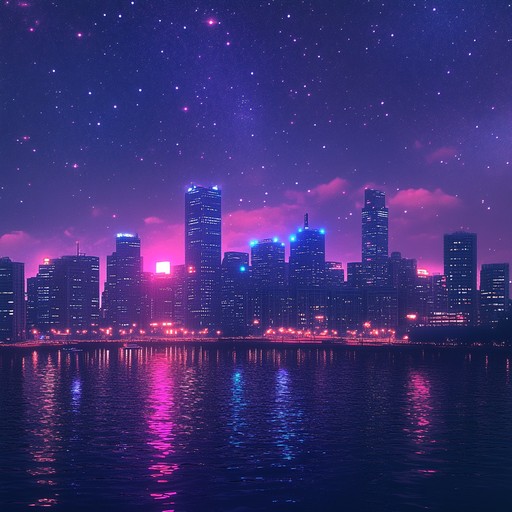 An instrumental synthwave track blending mellow synth lines with ambient textures, creating a calm atmosphere that evokes peaceful nights in neon lit cities.