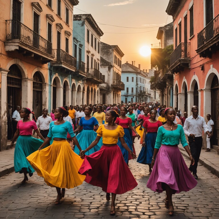 This lively instrumental track captures the essence of a havana street dance scene with authentic afro cuban rhythms. It energizes with its complex polyrhythms that mimic the bustling life of cuba's vibrant streets, encouraging listeners to feel the beat and move with joy.