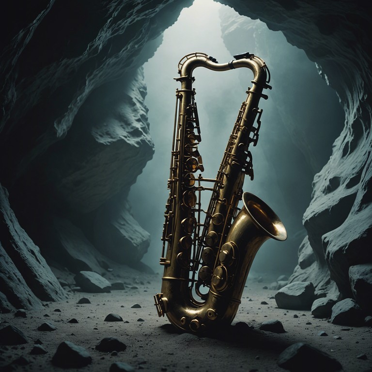 Delving deeper into an atmospheric journey, this variation emphasizes the echoic nature of the saxophone, paired with deep, shifting beats that enhance the feeling of traversing through an enigmatic space. The result is a captivating auditory exploration that pushes the boundaries of traditional jazz.