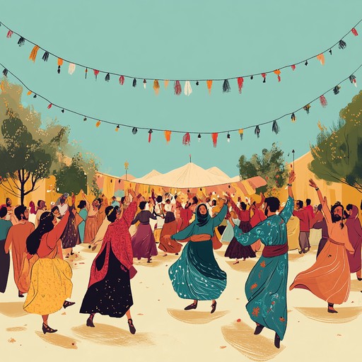 Experience an uplifting middle eastern dance track featuring the oud, with infectious rhythms and vibrant melodies that encapsulate the spirit of a joyful celebration.