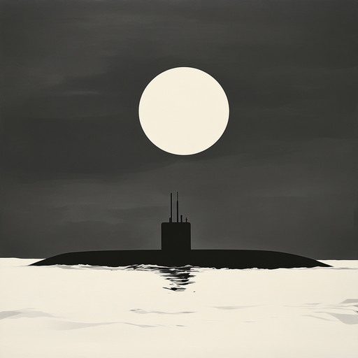 An instrumental composition that evokes the mysterious and tense atmosphere of the russian navy navigating the icy arctic waters, blending haunting melodies with deep resonant tones to create suspense.