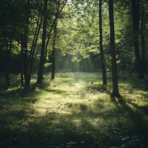 Gentle acoustic guitar arpeggios blend with sounds of a peaceful forest, creating an ethereal and tranquil atmosphere that whisks listeners away into a dreamy woodland retreat