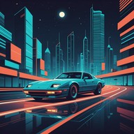 futuristic cityscape, driving rhythm