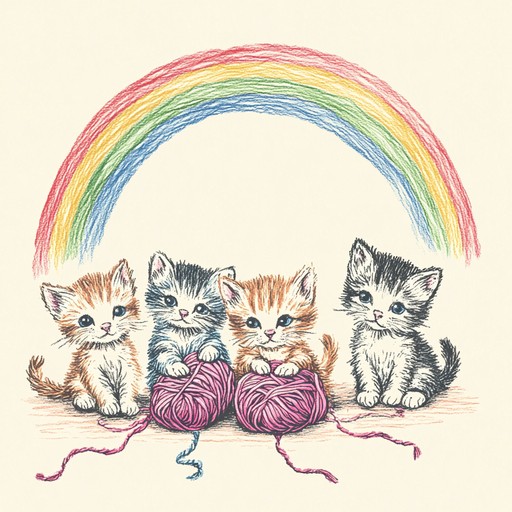 An upbeat instrumental tune that brings to life the playful mischief of kittens chasing balls of yarn, featuring lively xylophone melodies and rhythms that will amuse and entertain children.